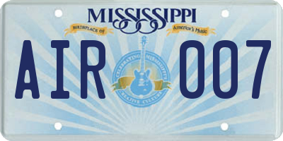 MS license plate AIR007