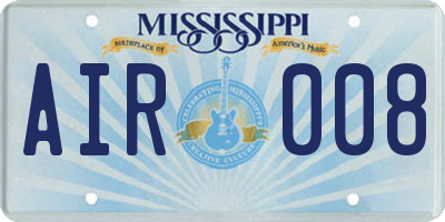 MS license plate AIR008