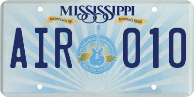 MS license plate AIR010