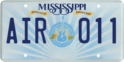 MS license plate AIR011