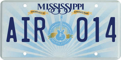 MS license plate AIR014