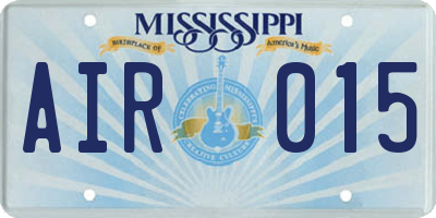 MS license plate AIR015