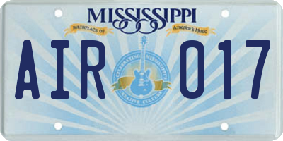 MS license plate AIR017