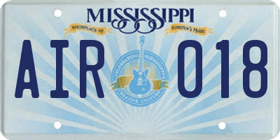 MS license plate AIR018