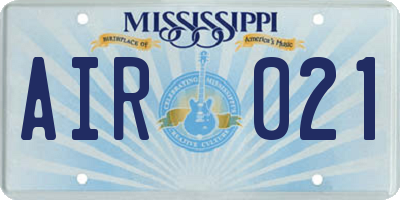 MS license plate AIR021