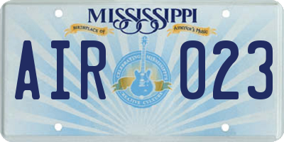 MS license plate AIR023