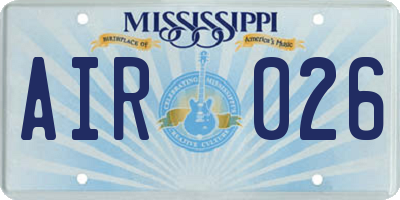 MS license plate AIR026
