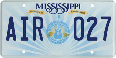 MS license plate AIR027