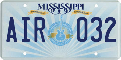 MS license plate AIR032