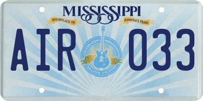 MS license plate AIR033
