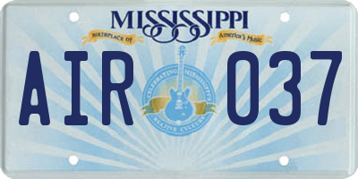 MS license plate AIR037