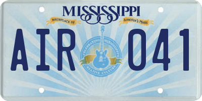 MS license plate AIR041