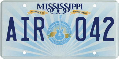 MS license plate AIR042