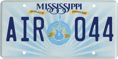 MS license plate AIR044