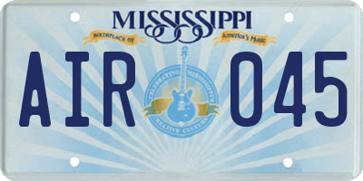 MS license plate AIR045