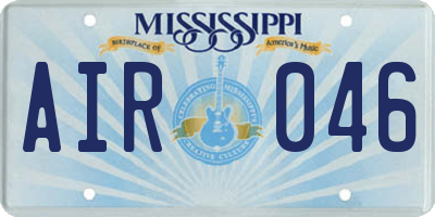 MS license plate AIR046