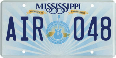MS license plate AIR048