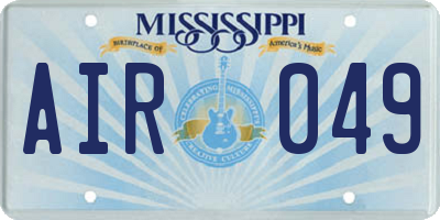 MS license plate AIR049