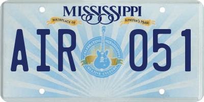 MS license plate AIR051