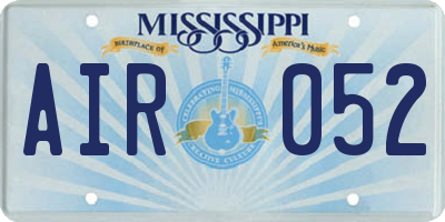 MS license plate AIR052
