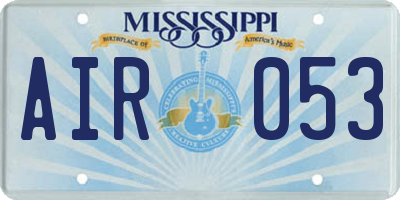 MS license plate AIR053