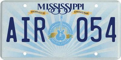 MS license plate AIR054