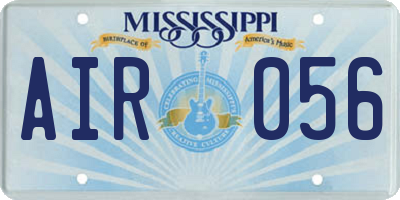 MS license plate AIR056