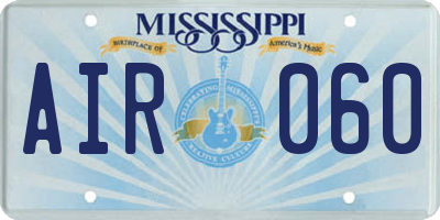 MS license plate AIR060
