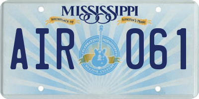 MS license plate AIR061