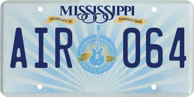MS license plate AIR064