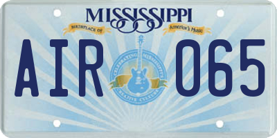 MS license plate AIR065