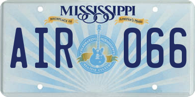 MS license plate AIR066