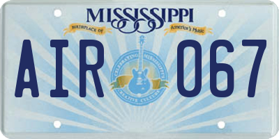 MS license plate AIR067