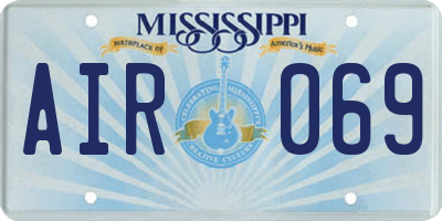 MS license plate AIR069