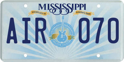 MS license plate AIR070