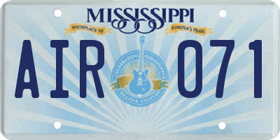 MS license plate AIR071