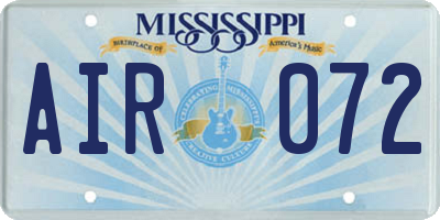 MS license plate AIR072