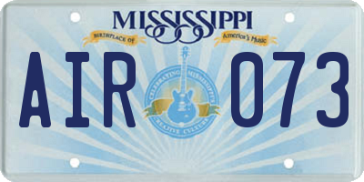 MS license plate AIR073