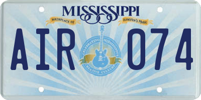 MS license plate AIR074