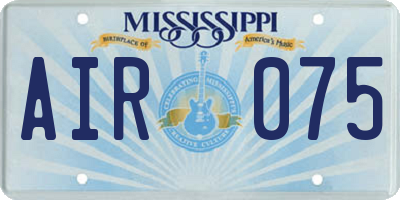 MS license plate AIR075