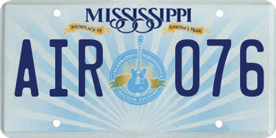 MS license plate AIR076