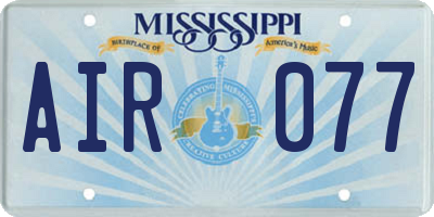 MS license plate AIR077