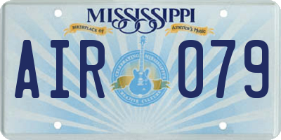 MS license plate AIR079