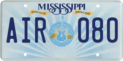 MS license plate AIR080