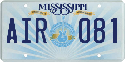MS license plate AIR081