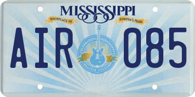 MS license plate AIR085