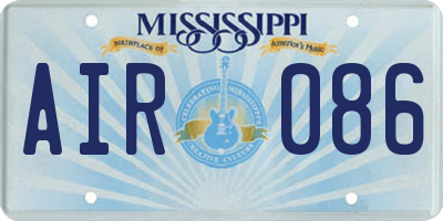 MS license plate AIR086