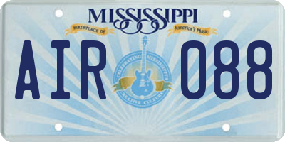 MS license plate AIR088