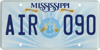 MS license plate AIR090