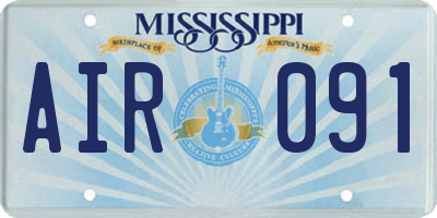 MS license plate AIR091